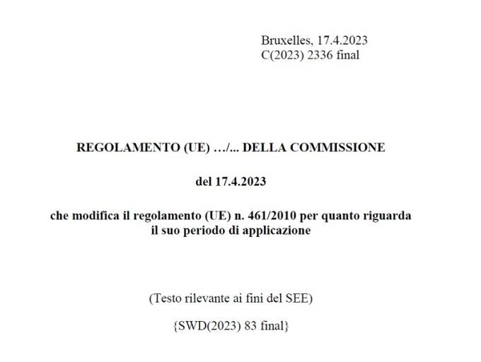 MVBER: La Commissione europea proroga il Regolamento UE 461/2010 e aggiorna le linee guida supplementari